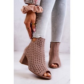 Bottines Cuir Ajouré Maciejka 05420-10 Beige foncé 1 Bottines Cuir Ajouré Maciejka 05420-10 Beige foncé 1