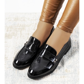 Mocassins en cuir verni noir Abela le noir 1