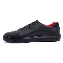 Polbut Chaussures en cuir pour hommes 2109 noir le noir 1