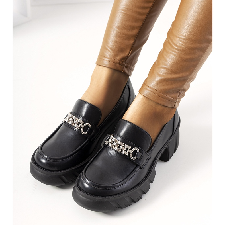 Mocassins noirs sur une grosse semelle Ruth le noir 1