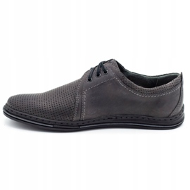 Polbut Chaussures en cuir masculin 343p Gris perforé 1