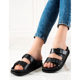 S. BARSKI Chaussons Confortables Noirs S.BARSKI le noir 2
