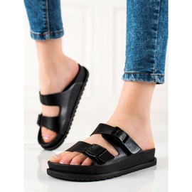 S. BARSKI Chaussons Confortables Noirs S.BARSKI le noir 1