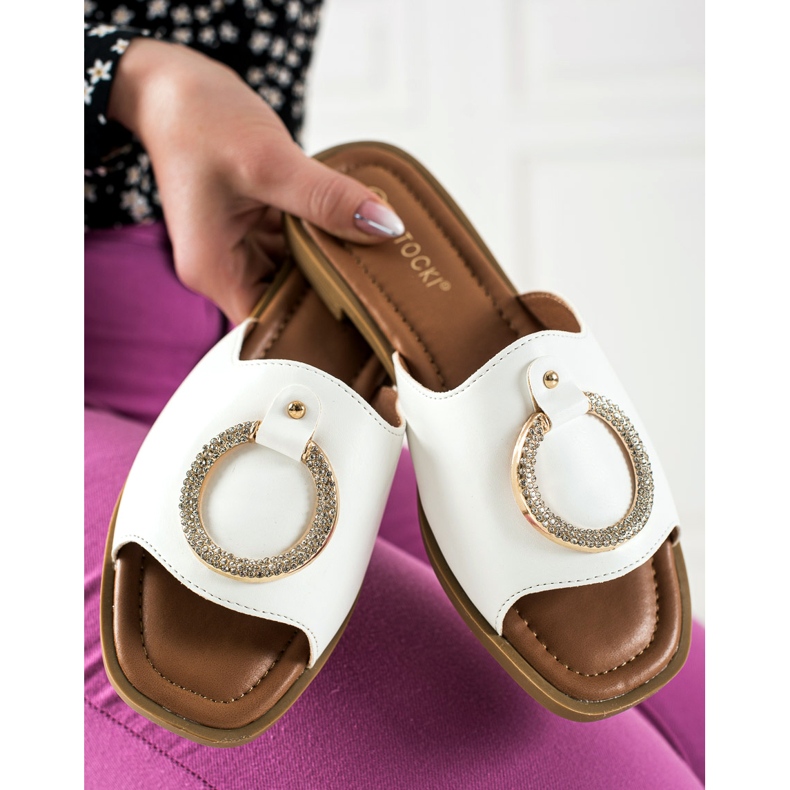 W. Potocki Chaussons Blancs Avec Ornement Potocki 1