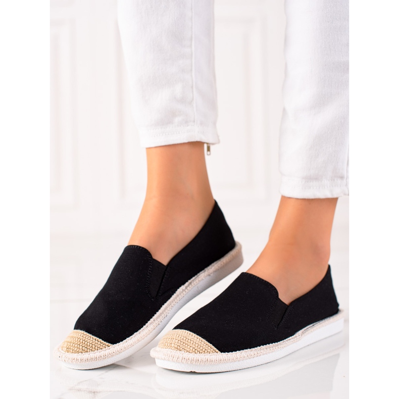 TRENDI Espadrilles noires décontractées le noir 1