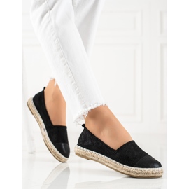 TRENDI Espadrilles Noires À Paillettes 2