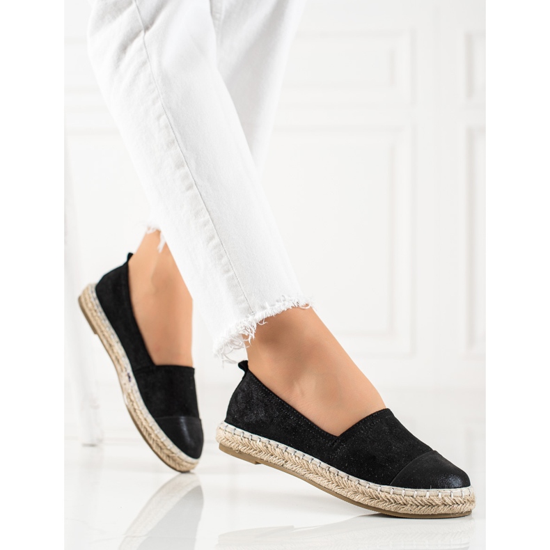 TRENDI Espadrilles Noires À Paillettes le noir 2