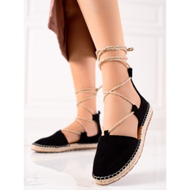 Lucky Shoes Espadrilles Noires Nouées le noir 1