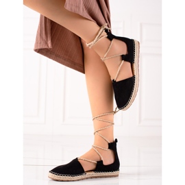 Lucky Shoes Espadrilles Noires Nouées le noir 2