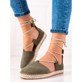 Lucky Shoes Espadrilles vertes nouées 1