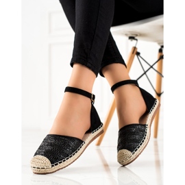 Anesia Paris Espadrilles Tressées Avec Boucle noir 2