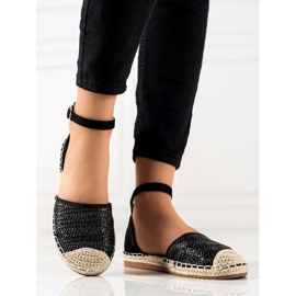Anesia Paris Espadrilles Tressées Avec Boucle noir 1