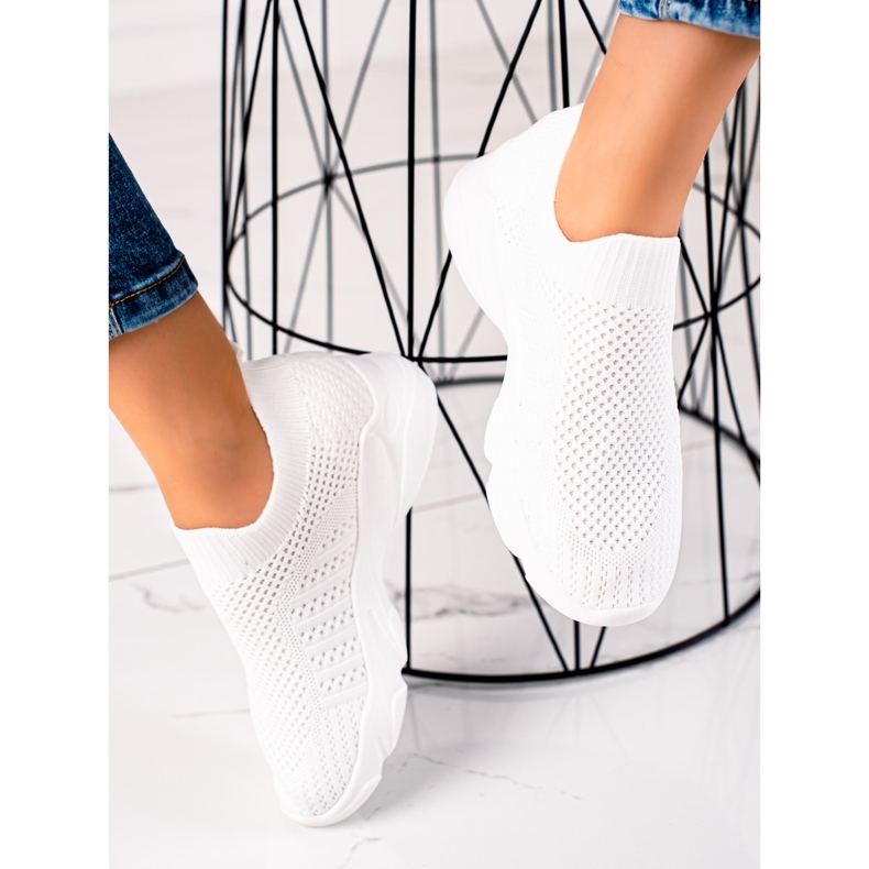 Sweet Shoes Baskets de sport à enfiler blanche 1