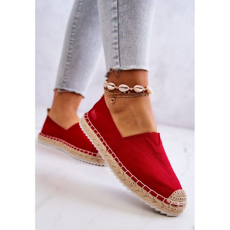Espadrilles Rouges Sur Une Semelle Tressée Big Star HH274494 2