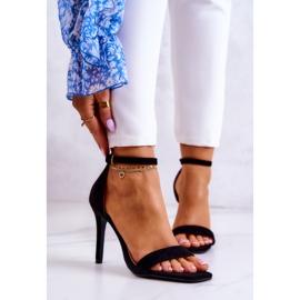Vinceza Sandales à talons hauts pour femmes en daim noir Massimo le noir 1