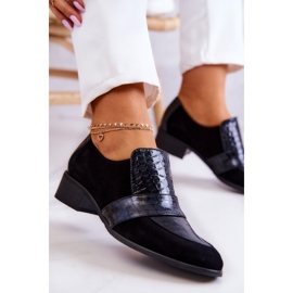 PA2 Chaussures serpent en daim noires Mariene le noir 5
