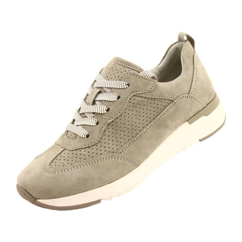 Chaussures en cuir ajouré Caprice pour femmes 23708-28 dans les tons de vert 4