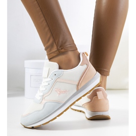 Baskets femme bleues Fiorenti blanc rose 1