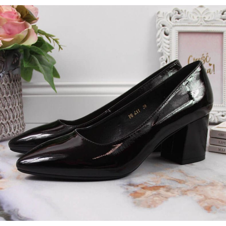 Escarpins sur le poteau de Serio Leone W SK358C noir 2