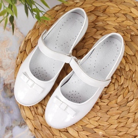 Ballerines de communion avec Velcro Kornecki Jr KOR6493C blanc blanche 4