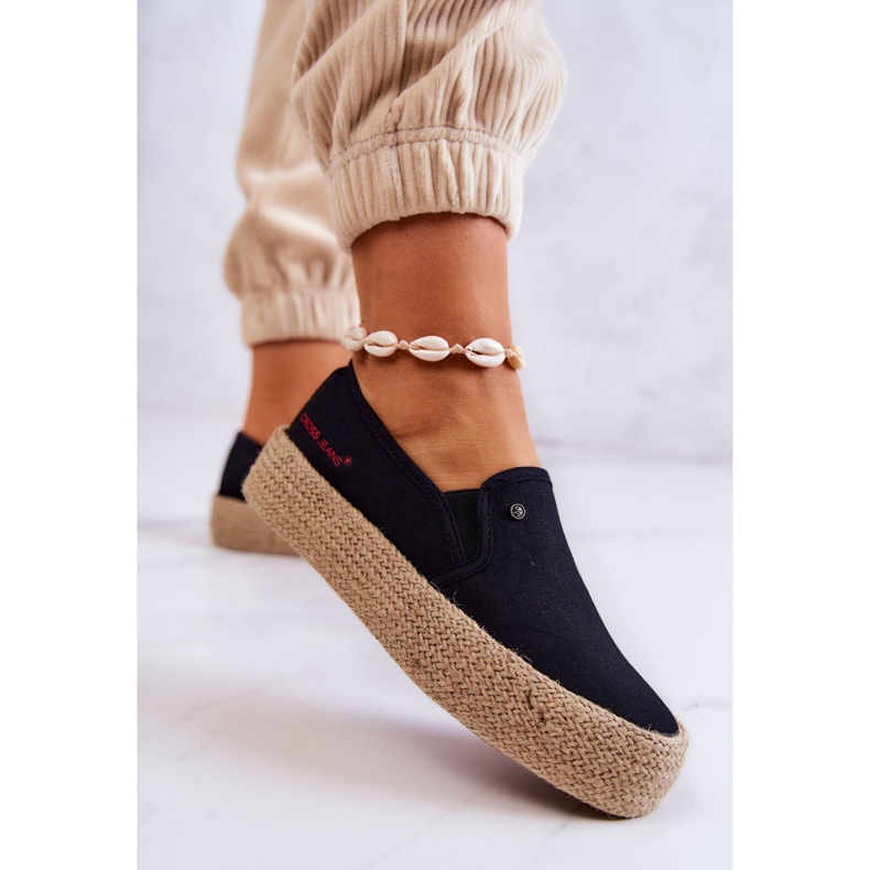 Espadrilles Femme Sur La Plateforme Cross Jeans JJ2R4015C Noir 2