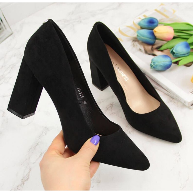 Escarpins sur le poteau en daim Sergio Leone W SK316A noir le noir 1