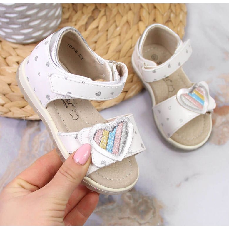 Sandales velcro S. Barski Jr OLI152A blanc blanche 1 Sandales velcro S. Barski Jr OLI152A blanc blanche 1