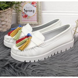 Mocassins en cuir à franges Filippo W PAW327B blanc 2