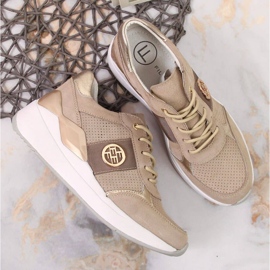 Baskets compensées en cuir Filippo W PAW331A beige 3