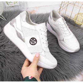 Baskets en cuir compensées Filippo W PAW331B blanc blanche 1