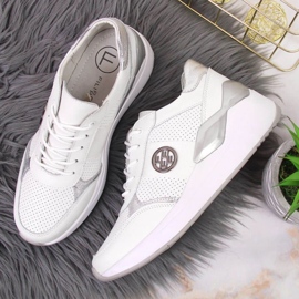 Baskets en cuir compensées Filippo W PAW331B blanc blanche 3