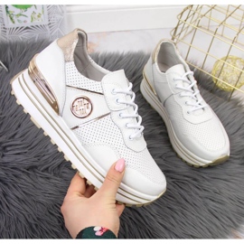 Baskets en cuir à plateforme Filippo W PAW332 blanc 1