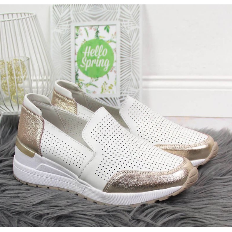 Baskets ajourées en cuir Filippo W PAW333B blanc blanche 2