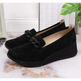 Chaussures en cuir avec chaîne Filippo W PAW337A noir 2