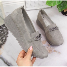 Chaussures en cuir avec chaîne Filippo W PAW337B gris 1