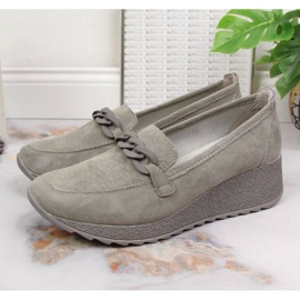 Chaussures en cuir avec chaîne Filippo W PAW337B gris 2