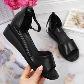 Sandales compensées Vinceza W JAN102A noires 1