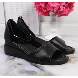 Sandales compensées Vinceza W JAN102A noires 2