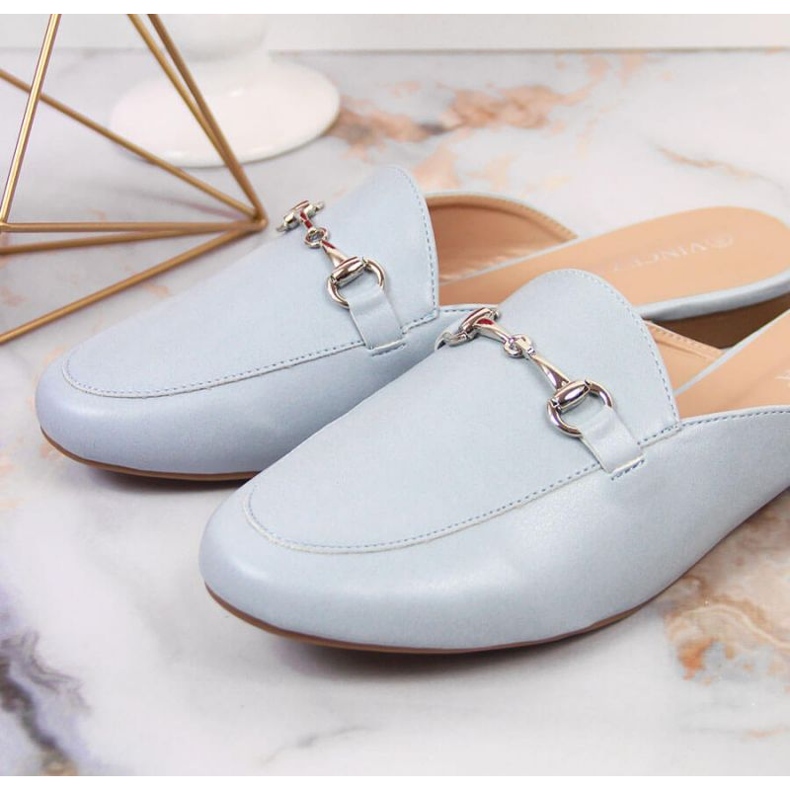 Pantoufles montées avec ornement Vinceza W JAN103A bleu 2