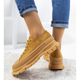Baskets marron sur la plateforme Baldi brun multicolore jaune 2