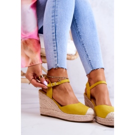 FW1 Espadrilles Femme Sur Plateforme Tressée Jaune Canillo 9