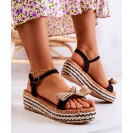 FW1 Sandales Espadrilles En Daim Avec Nœud Torrance Noir le noir 5