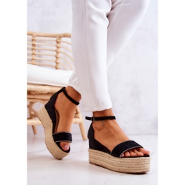 FW1 Sandales Compensées Femme Avec Cubic Zirconia Noir Linette le noir 4