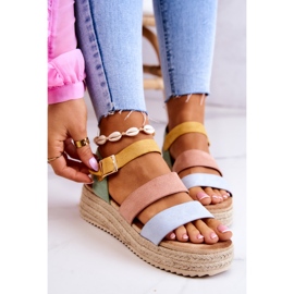 FS1 Sandales à boucle en daim pour femmes Pastel Corestra multicolore 6