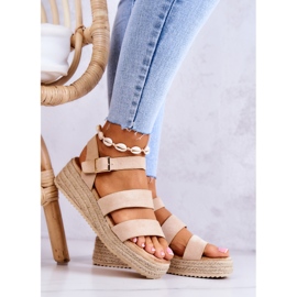 FS1 Sandales à boucle en daim pour femmes Beige Corestra 3