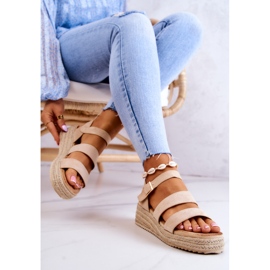 FS1 Sandales à boucle en daim pour femmes Beige Corestra 4