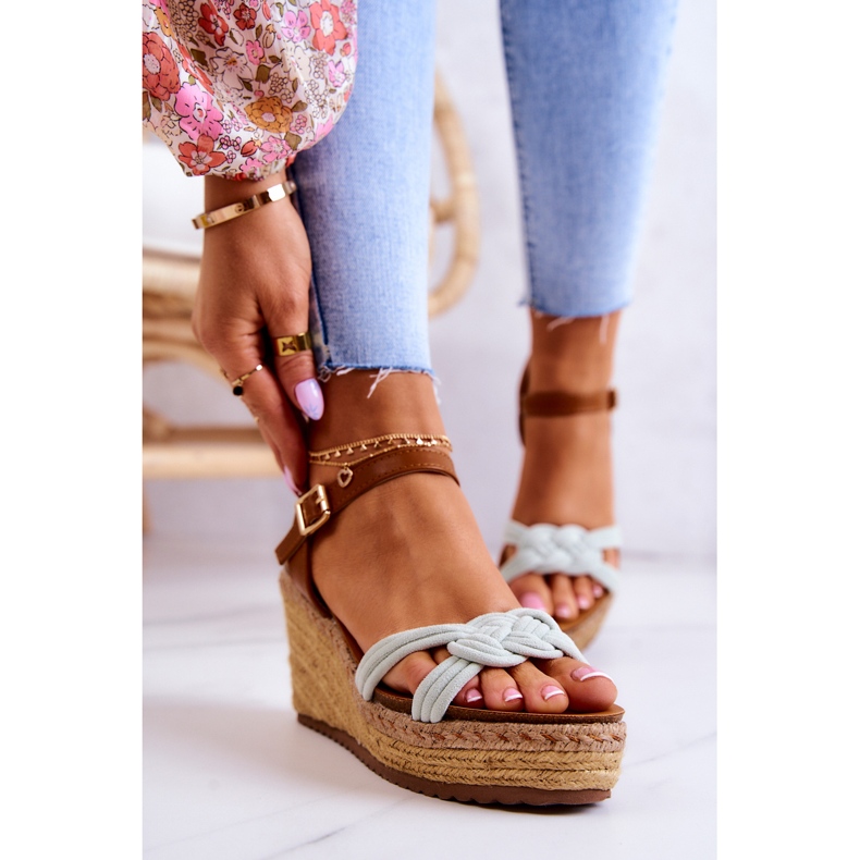 Sandales Compensées À La Mode Vert Vif Roseville 2