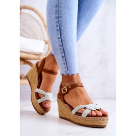 Sandales Compensées À La Mode Vert Vif Roseville 3