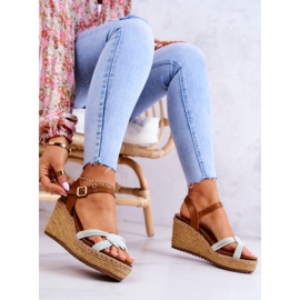 Sandales Compensées À La Mode Vert Vif Roseville 5