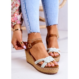 Sandales Compensées À La Mode Vert Vif Roseville 7